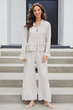 Load image into Gallery viewer, Adrienne Linen Embroidery Jacket in Sand
