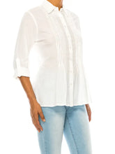 Load image into Gallery viewer, Keaton White Shirt with Lace Inserts and Pin Tucks~ more coming next week
