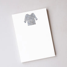 Load image into Gallery viewer, Navy + White Striped Shirt Notepad

