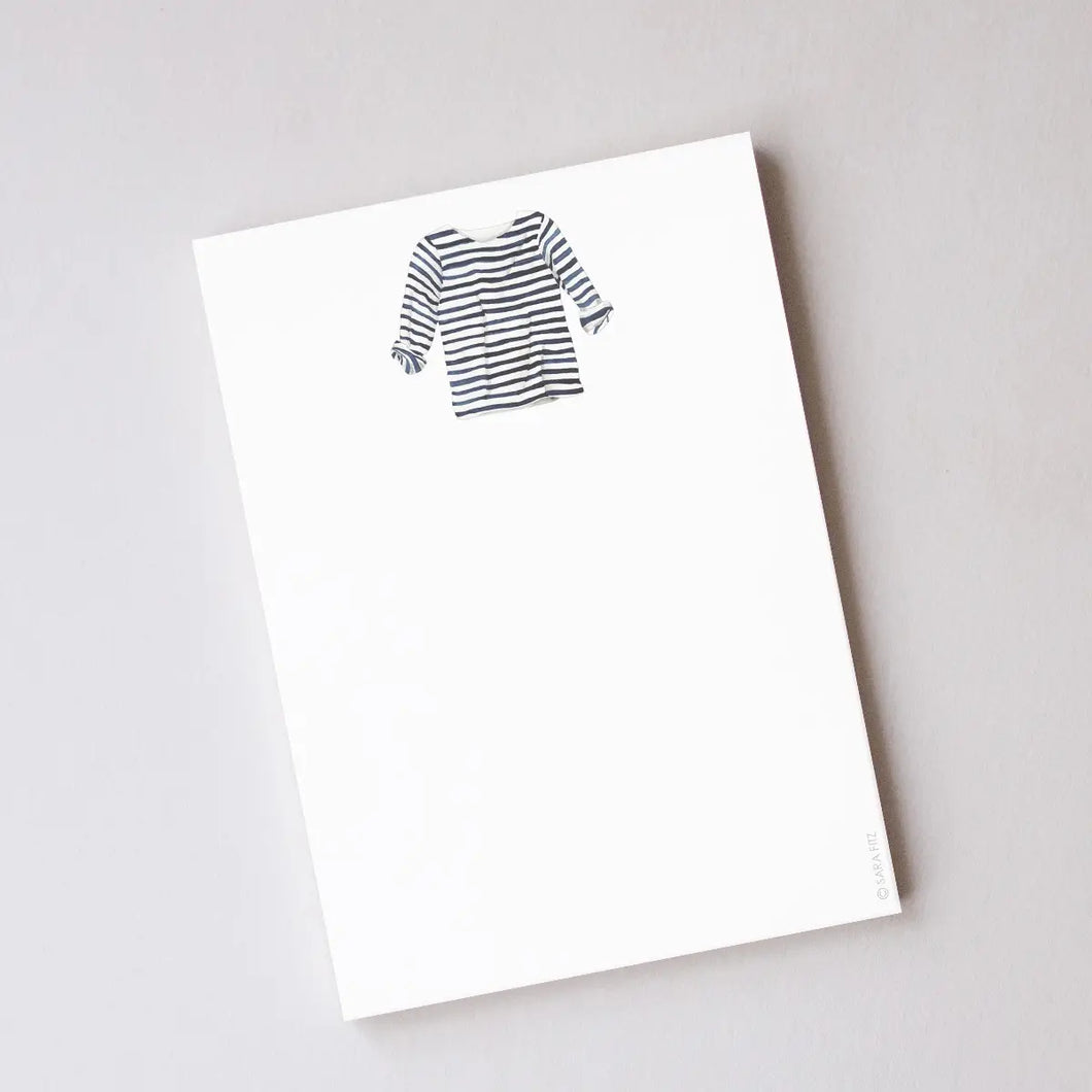 Navy + White Striped Shirt Notepad